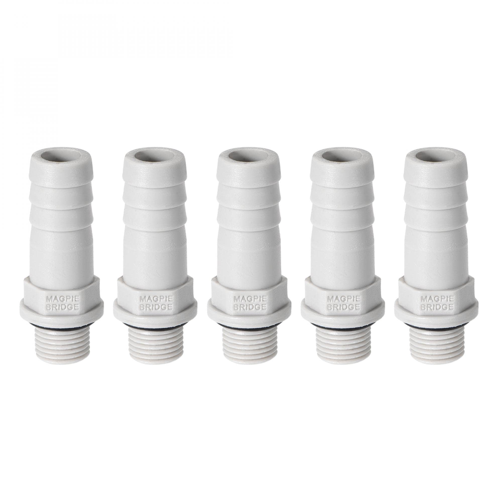 sourcing map PVC Barb Hose Fitting Connector Adapter 10mm or 25/64" Barbed x 1/8NPT Male Pipe 5pcs