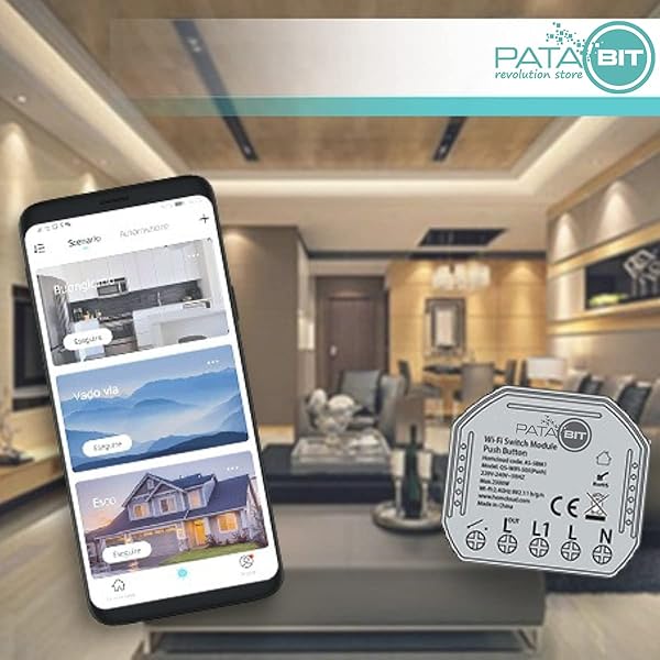 PATABIT Interruptor WiFi Alexa luces Mdulo rel domtico 220 V Smart Home para luces de casa inteligente WiFi compacto para caja 503 conectable como desviador