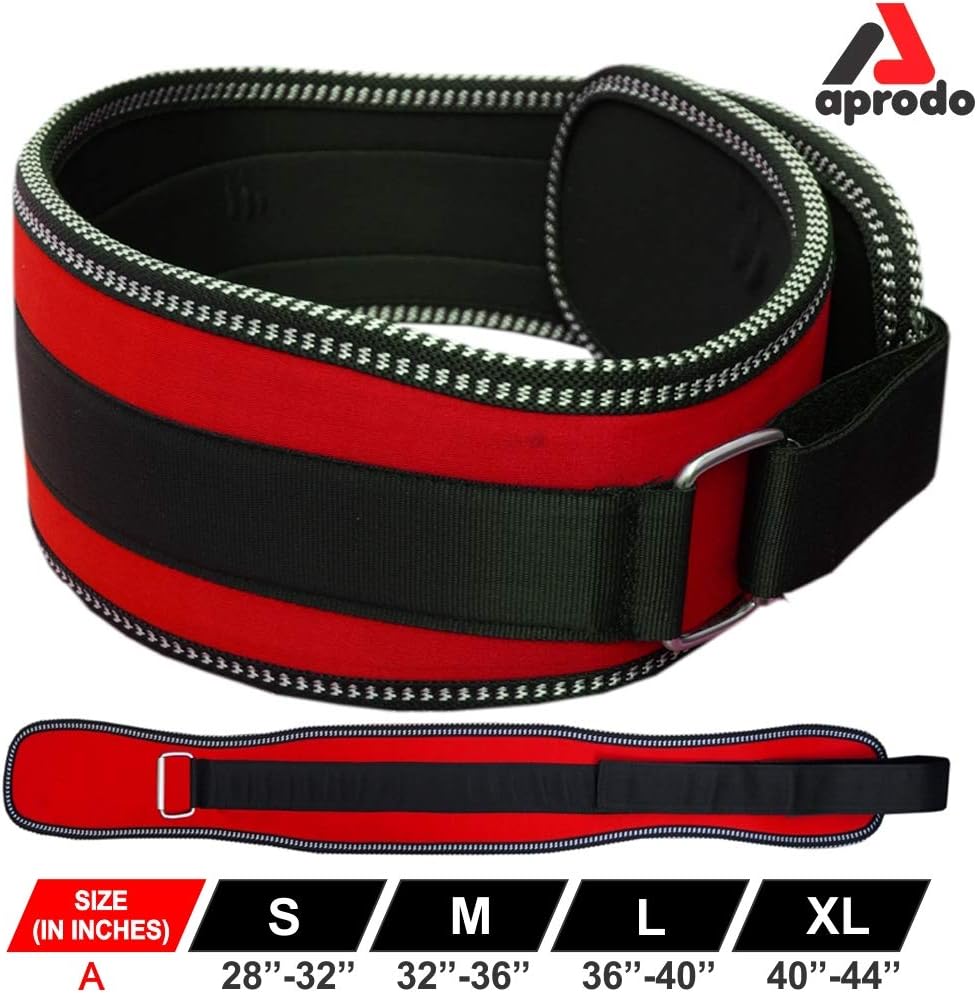 APRODO Unisex 5โโ inch Wide Nylon Eva Waist Support Belt Sport Pressurized Weightlifting Bodybuilding Fitness Squatting Training Lumbar Back Supporting Safety Belt