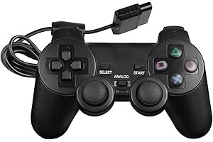 Finera Wired Gaming Controller for PS2 Console, Double Shock Vibration Video Game Controller Compatible with PS2, Joystick Gamepad with 1.8M Cable