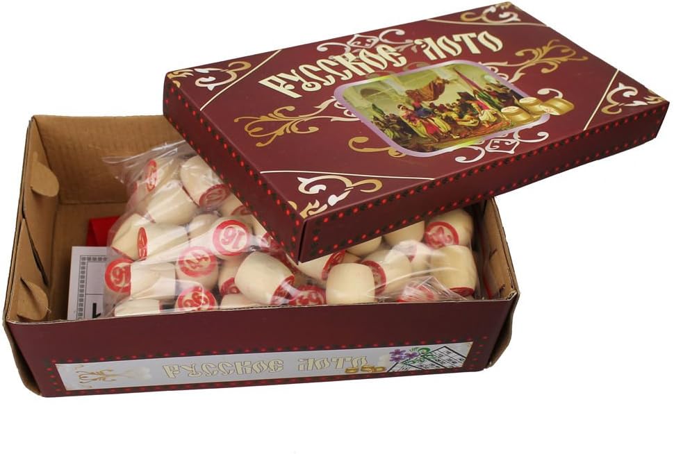 GMMH Bingo Set, Russian Lotto, Game, Board Game with Wooden Figures (...