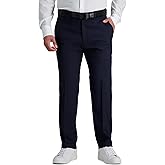 Kenneth Cole Reaction Men's Comfort Slim Fit Flat Front Dress Pant, Dark Navy, 38W x 30L