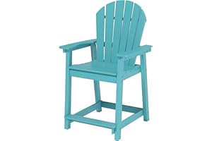 OTSUN Tall Adirondack Chair, HDPE Outdoor Chair for Garden, Backyard, Poolside, Capacity 400LBS (1 PC, Aruba Blue)