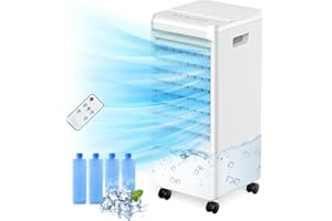 Slkdrft Portable Air Conditioners Windowless,3-IN-1 Ventless Evaporative Air Cooler,Ductless Ac Unit,Aire Acondicionado Portatil 1.85 Gal Water Tank,3 Speeds,4 Ice Pack for Room Bedroom