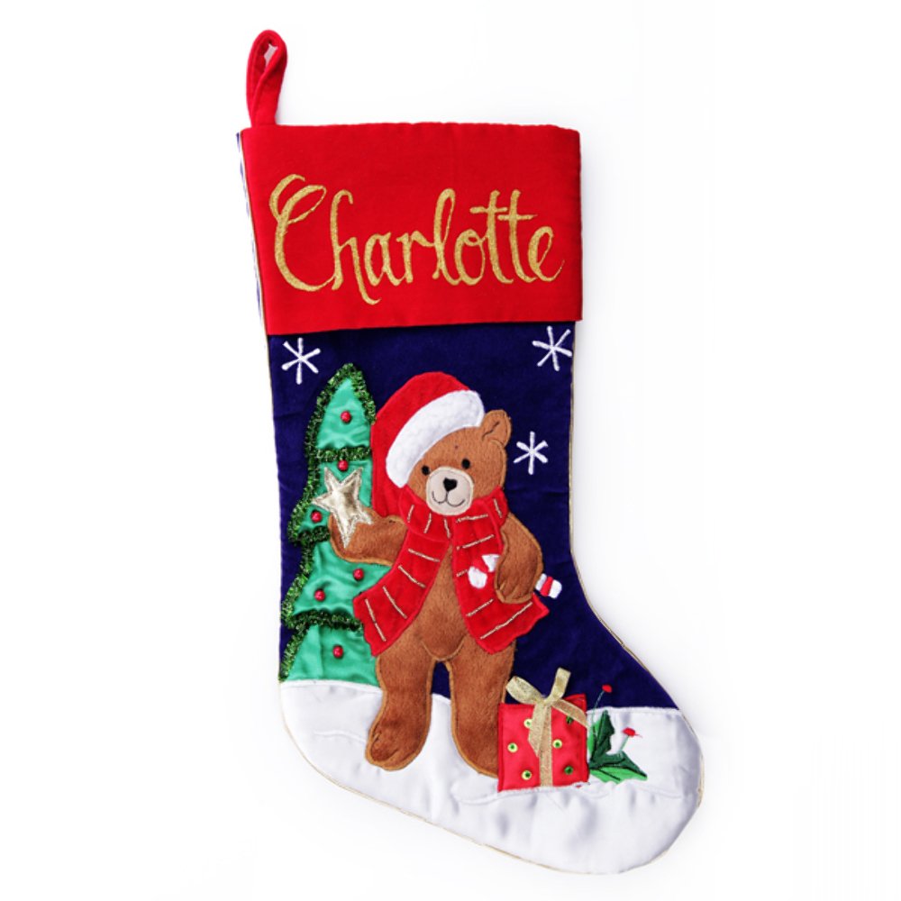 Personalised Teddy Bear Christmas Stocking Amazon.co.uk Kitchen & Home
