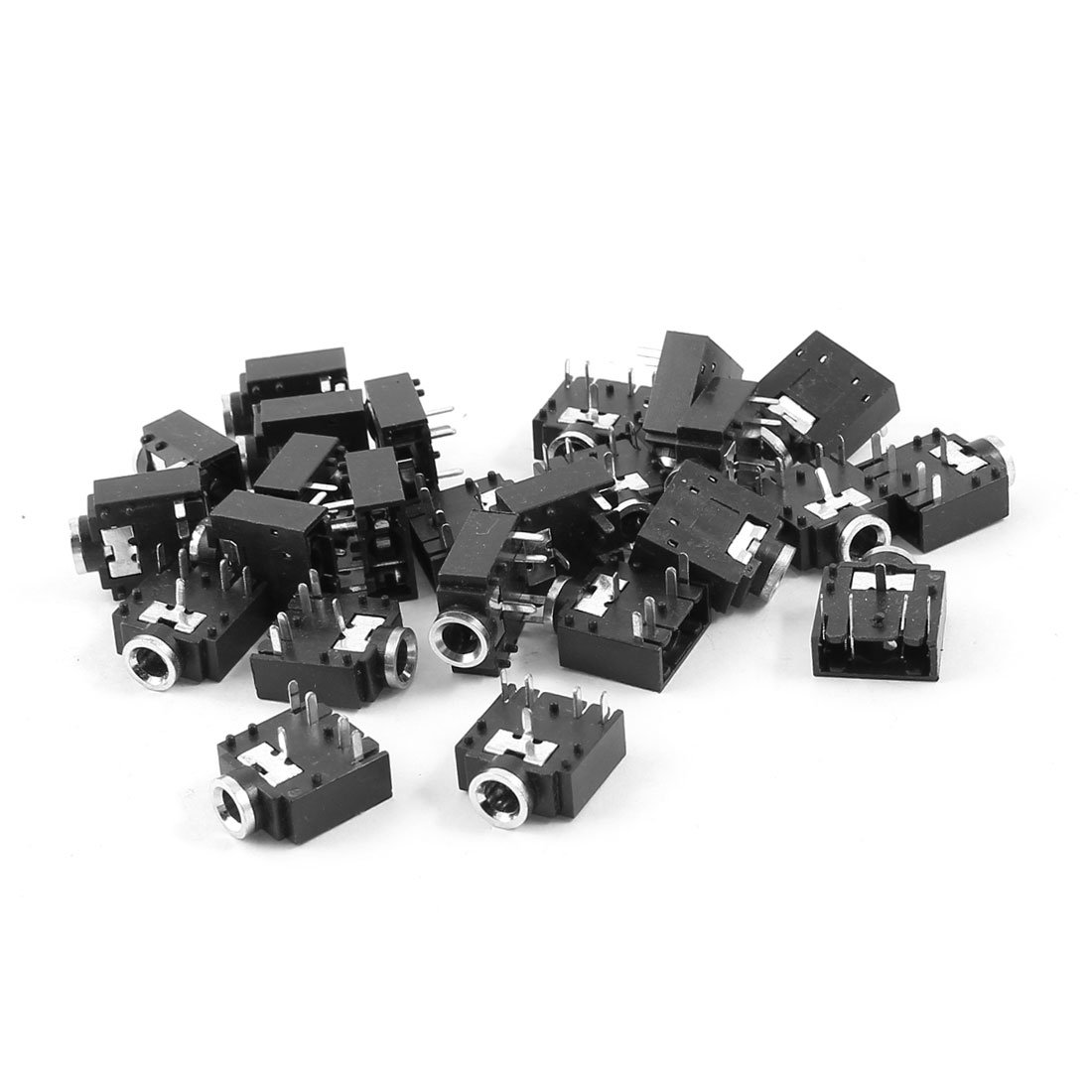 sourcing map 25Pcs 5P Panel Mount 3.5mm Female Earphone Audio Jack Socket Connector