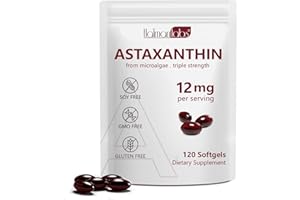 VORTEXONIX Astaxanthin 12mg, 120 Softgels, 4 Month Supply, Premium Astaxanthin Antioxidant Supplements with Antioxidant Activity, Supports Eye, Immune, Joint, Skin Health, Internal Circulation