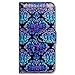 Bcov iPhone 6s Plus Case, iPhone 6s Plus Case, iPhone 6 Plus Case, Vintage Blue Purple Flower Leather Cover Case for iPhone 6 Plus/6S Plus