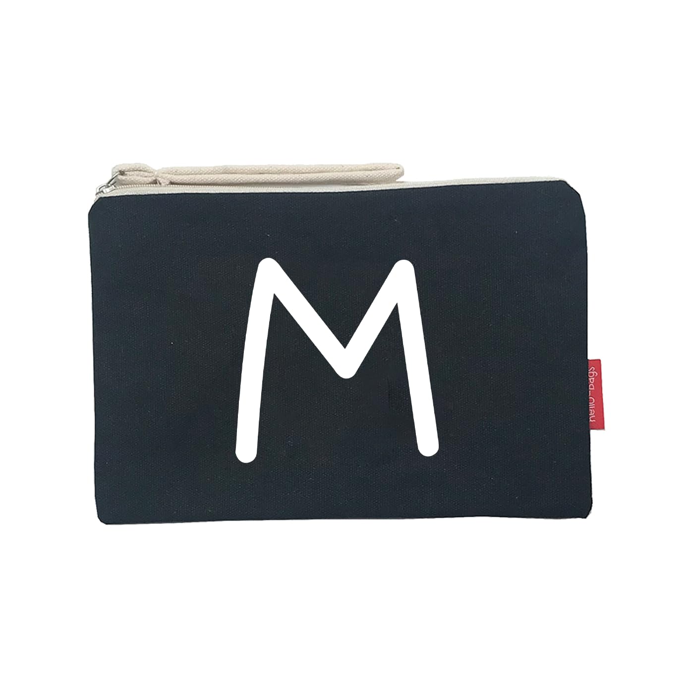 hello-bags. Makeup Bag/Wristlet Handbag. Exterior: 100% Cotton. Includes zipper and lining. Packed in a gift kraft envelope. Model: “M”. Color: Black. Measurements: 23 * 15,5 cm.