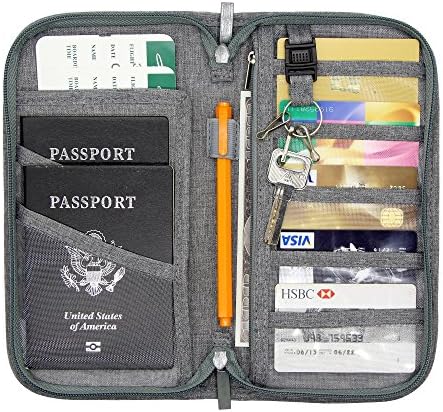 Jollyfit RFID Bloking Travel Wallet Credit Card Cover Organizer Zipper Case Family Passport Holder