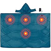 iClimb Heated Camping Blanket with Hood and 5V 5000mAH Battery Pack (Blue)