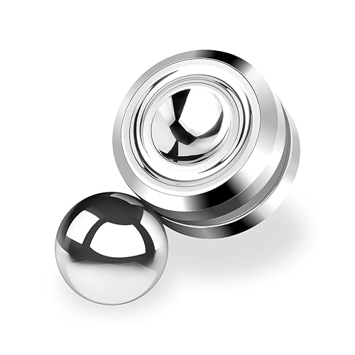 Aolcev Fidget Spinner Magnetic Orbit Ball Fidget Slider Toy 360° Rotation Fidget Toy Metal Orbiter Sensory Toys Hand Spinner Anxiety ADHD Stress Relief Magnetic Fidget Toys for Kids Women Men-Silver
