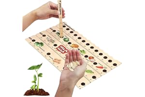 Seed spacing Ruler and Hole, Wooden Plant with Seeds Dibber, Portable Garden Planting Guide for Sowing Vegetables Patented Se