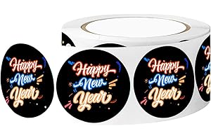 Top label Christmas Happy New Year Stickers,New Year Envelope Seals,Holiday Party Favors Supplies,2 Inch Chinese New Year Decorations Labels,250 Pcs Per Pack (Top label20210923)