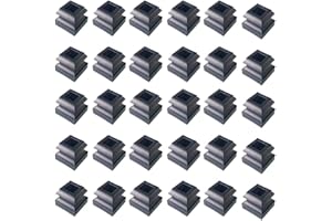Elecmate Iron Baluster Shoes Stair Flat Shoe with Screw for 1/2 Inch Square Scroll Basket Twist Knuckle Spoon Staircase Balusters Metal Spindle Railing, Satin Black (30 Pcs)