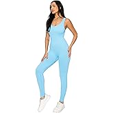 LA12ST Women Premium Workout Seamless Slimming Jumpsuit Yoga Ribbed Bodycon Sculpting One Piece Tank Top Leggings Romper