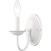 Livex Lighting 4151-03 Williamsburg 1-Light Wall Sconce, White