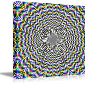 Canvas Prints Wall Art - Holographic Optical Illusion Spiral Rainbow | Modern Wall Decor/Home Decoration Stretched Gallery Canvas Wrap Giclee Print. Ready to Hang - 12" x 12"