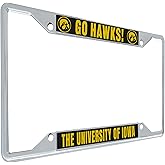 Desert Cactus University of Iowa License Plate Frame Hawkeyes Holder for Front or Back of Car Metal Car Tag Holder Officially Licensed (Slogan 1)