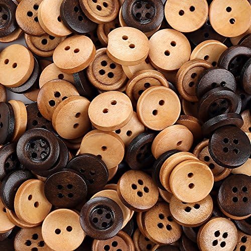 Crystallove Mixed Color 15mm Buttons Lot for Sewing Fasteners Scrapbooking and DIY Craft (0.6", 50pcs)