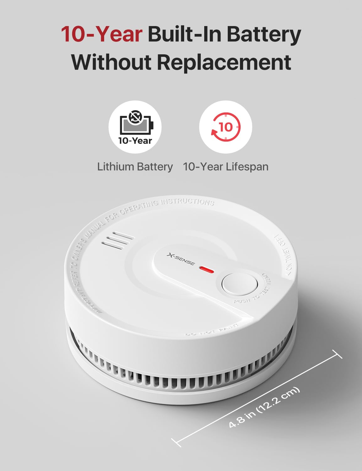 X-Sense Smoke Detector, Wireless Interconnected Smoke Alarm with 10-Year Battery Life, Wireless Smoke Detector, SD20-W, Pack of 3