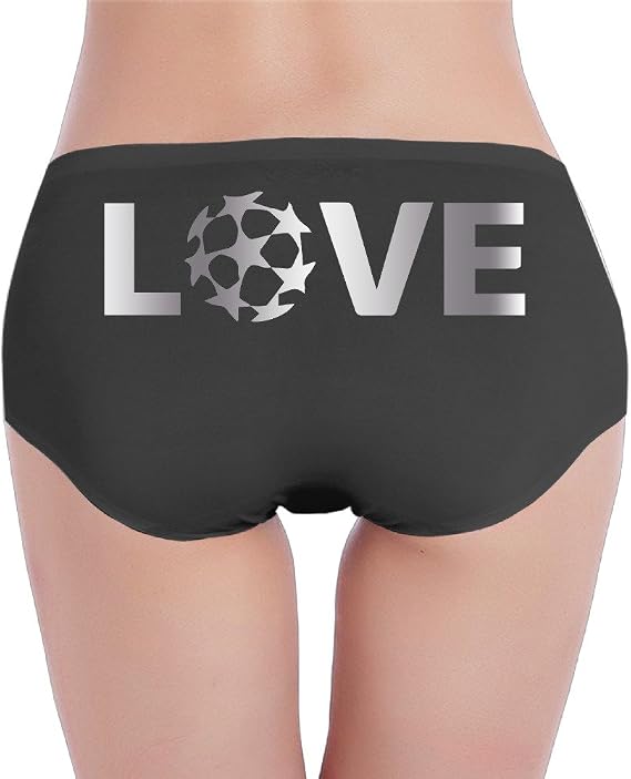 Love Football Platinum Style Women's Cotton Panties Black Clothing
