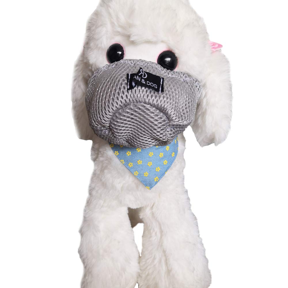 Photo 1 of Pet Muzzle, Protective Dog Mouth Cover Breathable Anti-Biting Adjustable Dog Muzzles Anti-Fog Dog Muzzle for Small Medium Dogs (XS-Grey)