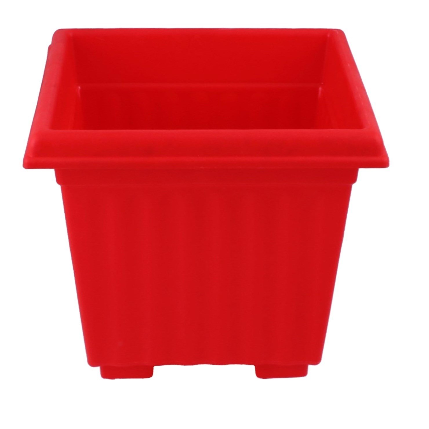 Gardens Need Square Planter with Drip Tray Set (10inch, Red, Pack of 3