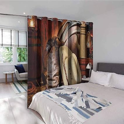 Amazon Com Unoseks Lanzon Western Fabric Gromets Curtain Bedroom