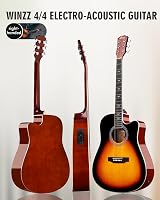 Winzz 4/4 Electro-Acoustic Guitar Sunburst 41 Inches Beginner Kit view 3