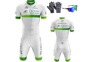 HECLOK Mens Cycling Skinsuit Padded One Piece Trisuit Bike Top Short, Mens Pro Trisuit Triathlon Suit,Running Swimming