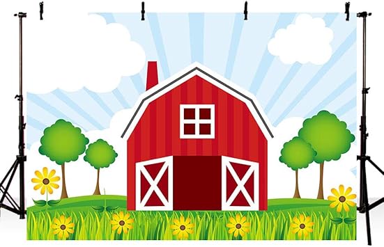 Amazon Com Mehofoto 7x5ft Cartoon Farm Red Barn Photo Studio