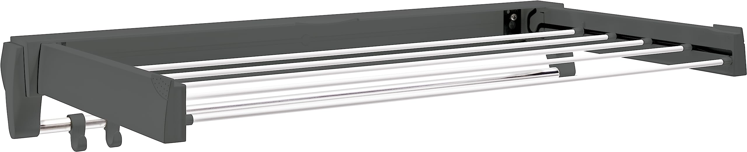 JUWEL ArtDry 70 Stand Dryer (Obsidian Grey, Extendable, Retractable Drying Rods, Drying Length of 4 Metres, Maximum Load 12 kg) 40148, Standard