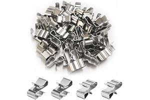 Anranmm 50 Pcs Trailer Frame Wire Clips Stainless Steel Metal Cable Clip 22.5 mm Solar Panel Wire Clips Double Wire Clamps for PV Wiring Boat Cable