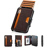 SEMORID Wallet for Men, Mens Wallet Minimalist Slim Wallet, RFID Blocking Smart Pop Up Wallet with Money Clip & ID Window, Metal Compact Wallet, Aluminum Credit Card Holder Wallet