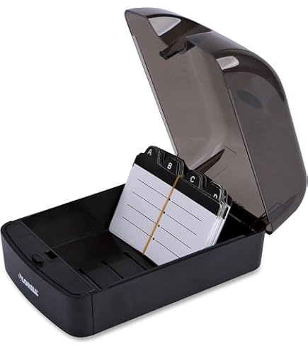 Amazon.com : Rolodex Rotary Business Card File 400-Card Capacity Black :  Index Card Holder Round : Office Products