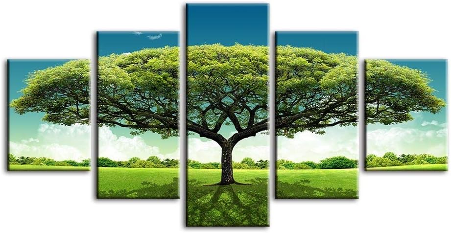 YKJMHL 100 * 55cm Pinturas Arte de la Pared HD 5 Panel Paisaje Árbol