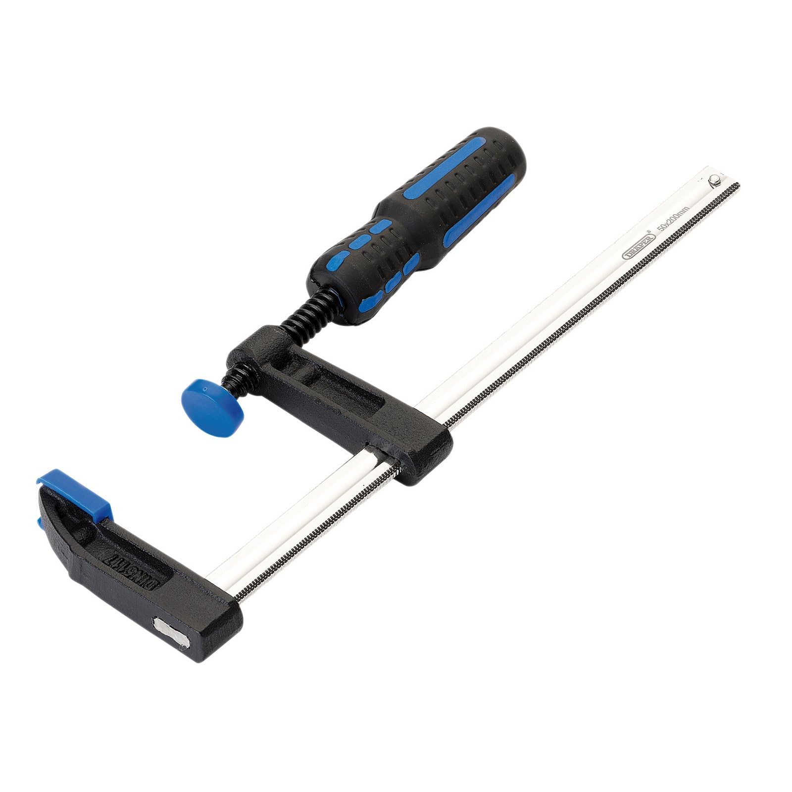 Draper F-Clamp, 200mm - 18944 - Soft Grip, Protective Jaw Guards