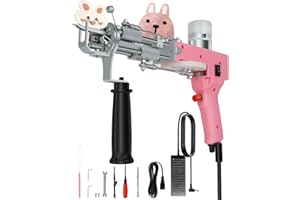 GYZJ Rug Tufting Gun, Handheld Adjustable Speed Rug Tufting Gun, 2 in 1 Cut Pile and Loop Pile Carpet Tufting Gun Starter Kit for Tufting Lover