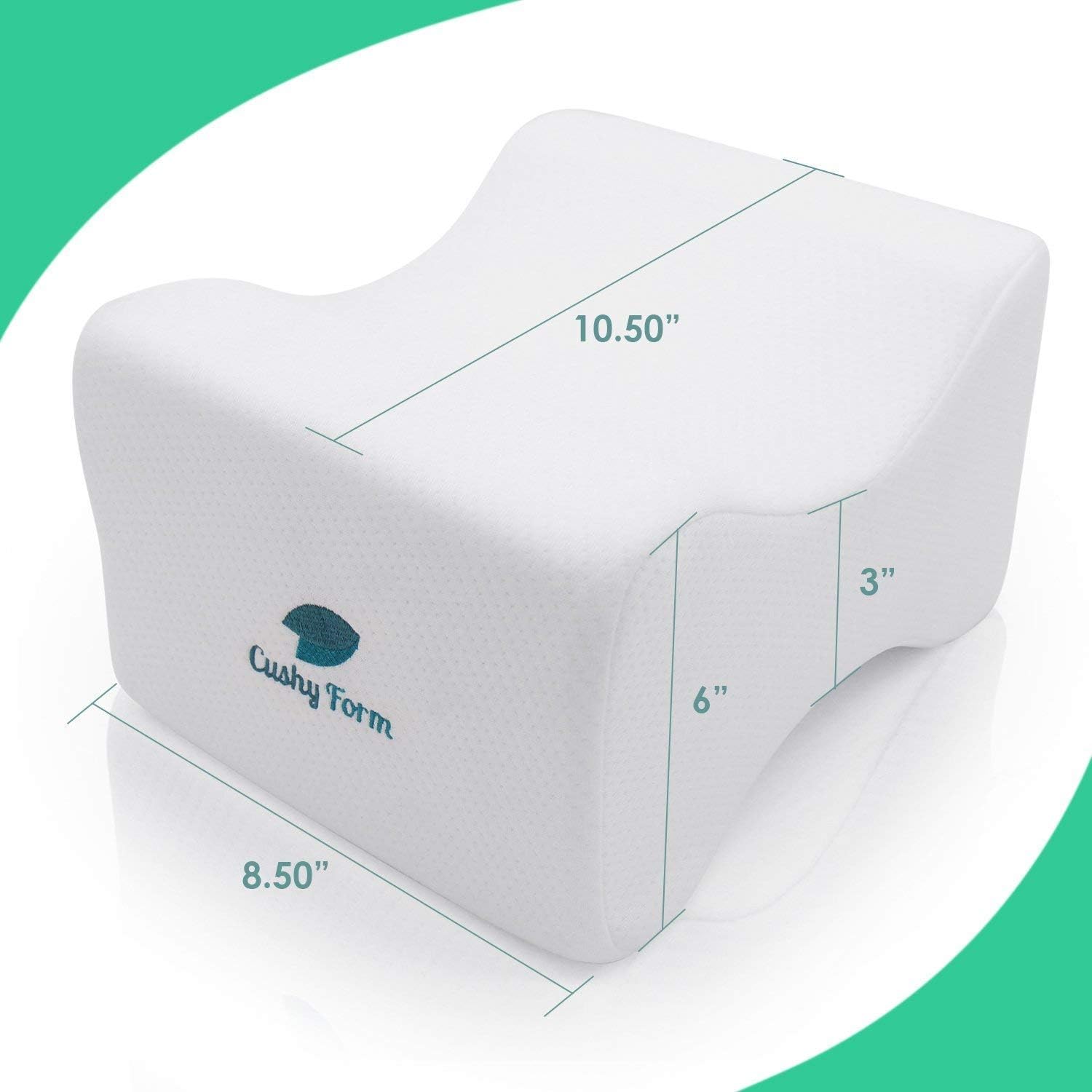 Knee Pillow for Side Sleepers - Sciatic Nerve Pain Relief | Best for Pregnancy, Hip, Knee, Back and Spine Alignment | Memory Foam Orthopedic Leg Pillow Wedge with Washable Cover+Free Storage Bag (Lrg): Home & Kitchen