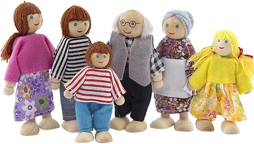wooden family dolls