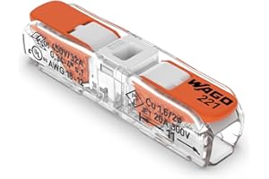 CHAYLAK WAGO 221-2401 Lever Nuts | 24pc Inline Splicing Wire Connectors Pack | Electrical Connectors for Solid and Stranded Conductors | 2-Conductor with Operating levers