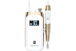 MelodySusie Nail Drill Machine, Electric Nail File Professional for Acrylic Nail, Rechargeable Cordless Portable E File 6 Nail Drill Bit Set, SR3 Jade