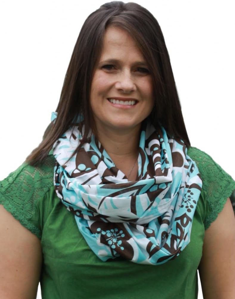 Nizo Wear Infinity Cotton Breastfeeding Scarf/Cover-Up Aqua/Brown
