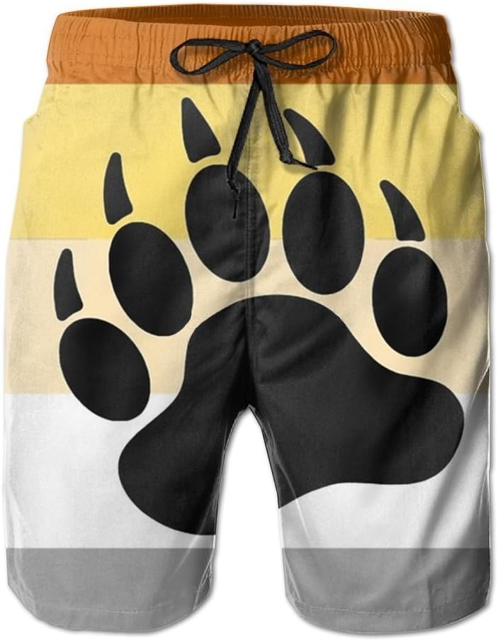 loejrfw Gay Bear Men's Summer Quick Dry Swim Trunk Drawstring Surf Board Shorts Swimwear X-Large