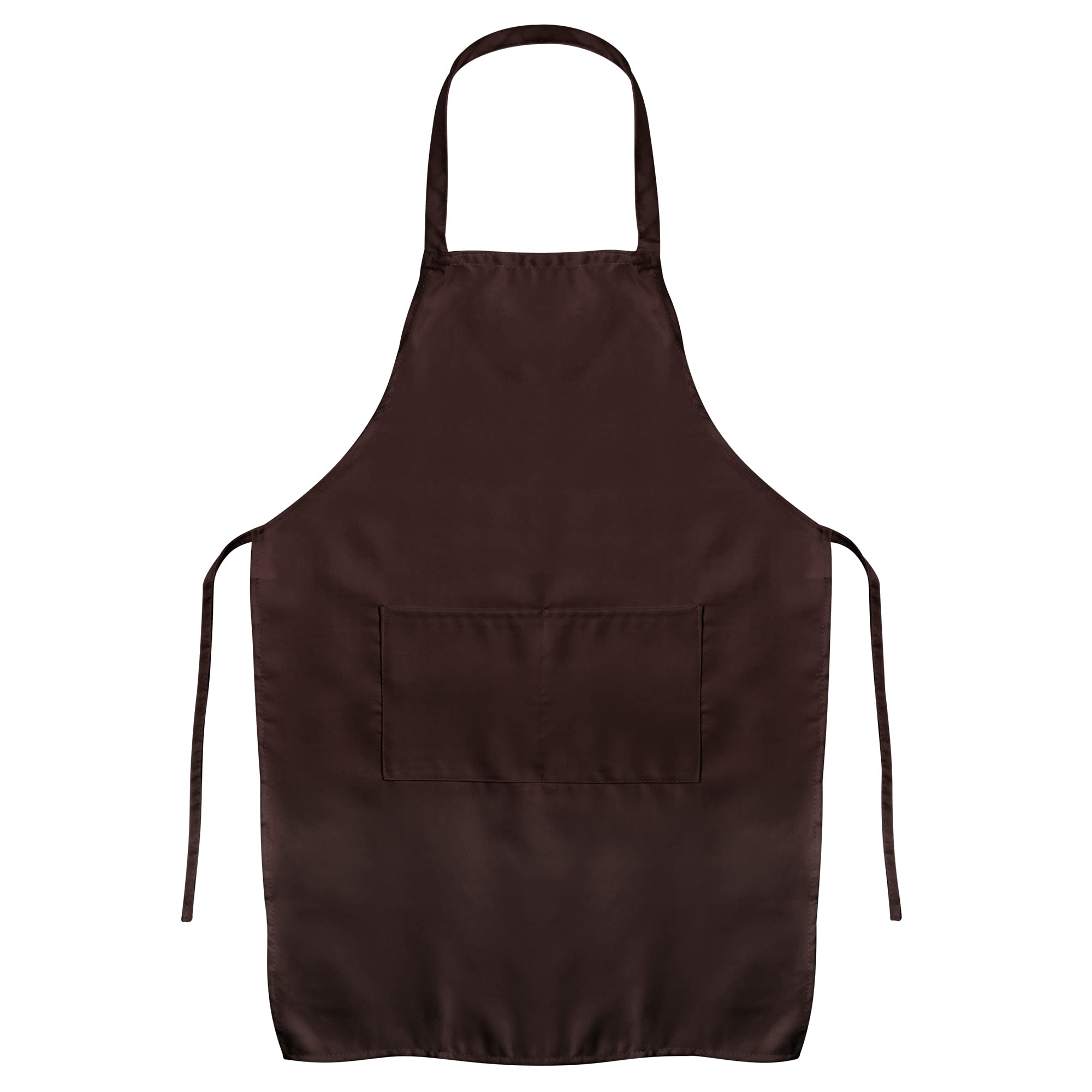 Jazooli Unisex Apron with Pockets - Cooking Aprons for Women, Men & Kids, Cleaning, Hairdressing & Waitress Apron with Pockets - One Size Fits Most Kitchen Accessories, Brown apron