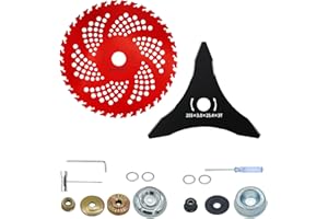 9" x 36 Teeth Carbide Tipped Brush Cutter Blade & 10" x 3 Teeth Carbon Steel Weed Eater Blades with Universal Weed Wacker Tri