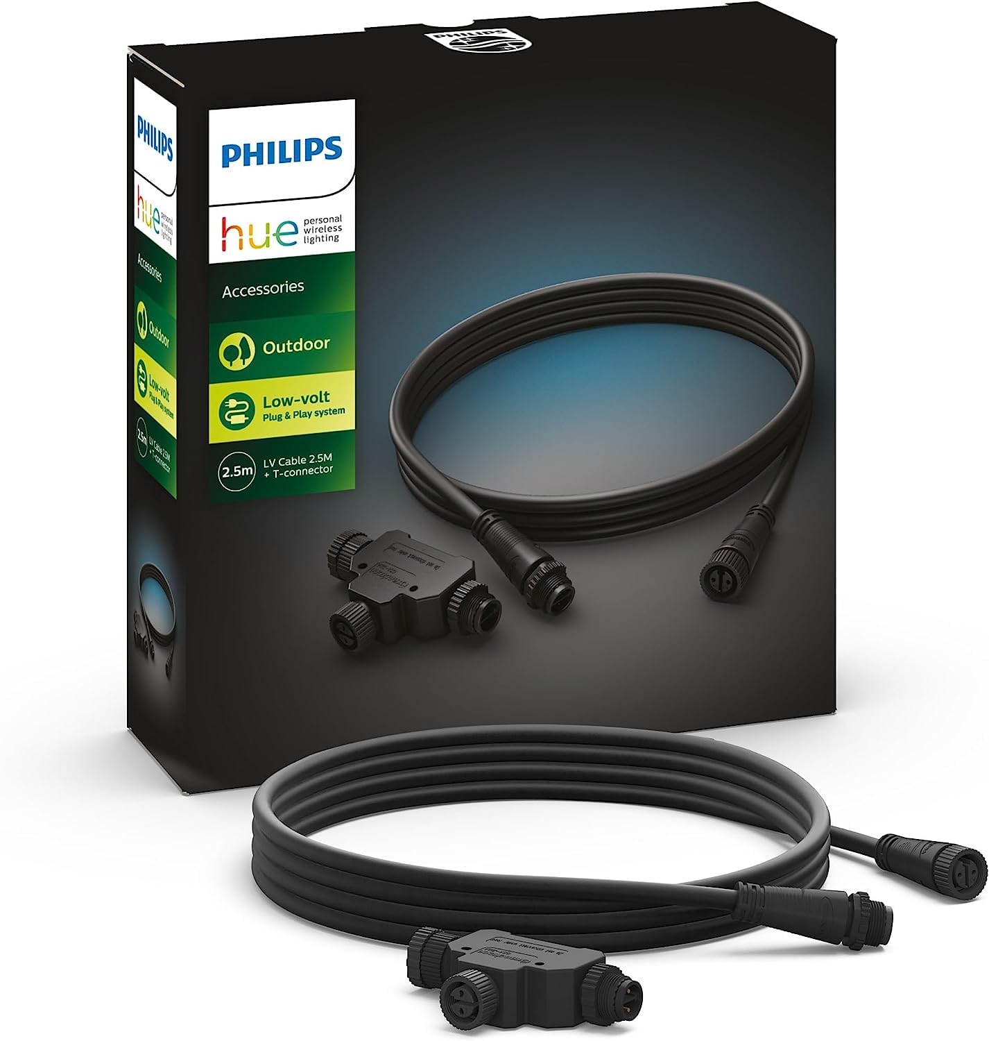 Philips Hue Low Voltage Extension Cable, 2.5 m, Black