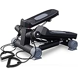 HAPICHIL Steppers for Exercise, Mini Stair Under Desk Bike Pedal Exerciser with LCD Monitor & Resistance Bands