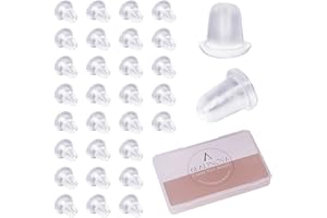 BEADNOVA Earring Backs for Studs Rubber Plastic Silicone Earring Backings Clear Secure Pierced Ear Studs Backs Stopper Safety Hypoallergenic Ear Post Backing for Hook Earstuds (200 pcs)